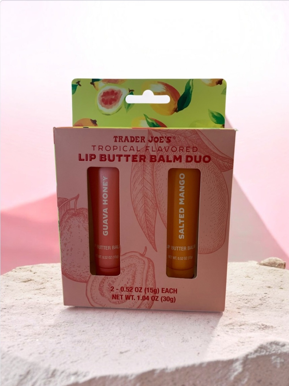 Trader Joe’s Tropical Lip Butter Balm Duo - Guava Honey & Salted Mango NEW